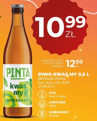 Piwo PINTA KWAS MY 0,5 L promocja w Duży Ben