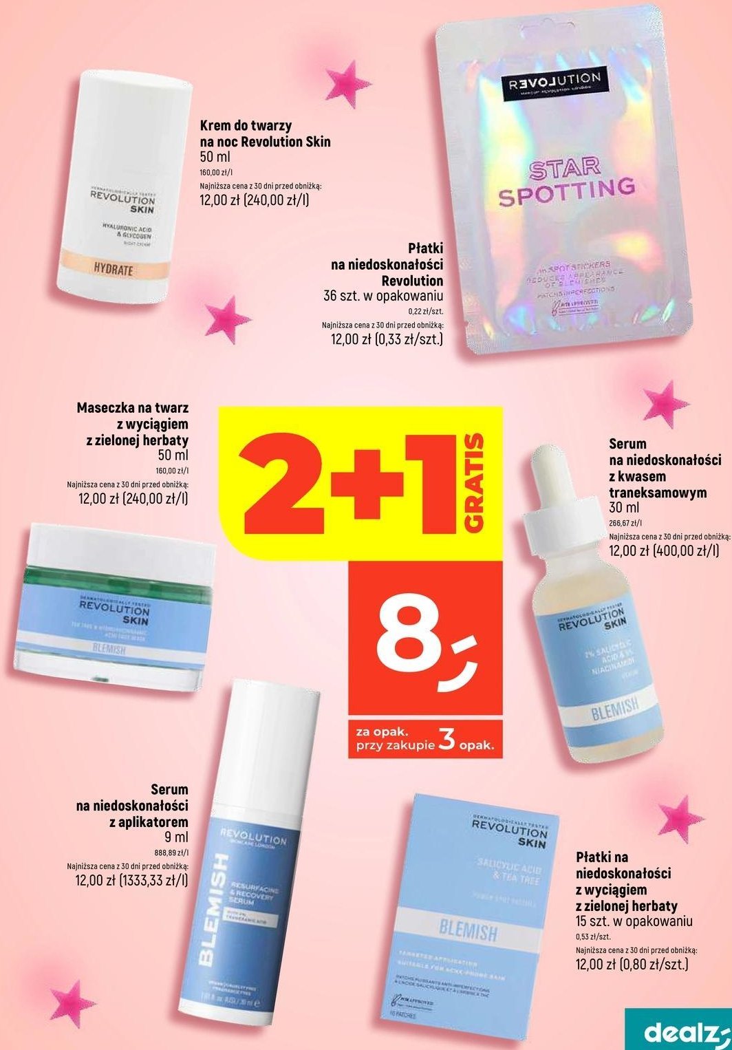 Płatki na niedoskonałości z wyciągiem z zielonej herbaty Revolution skincare blemish promocja