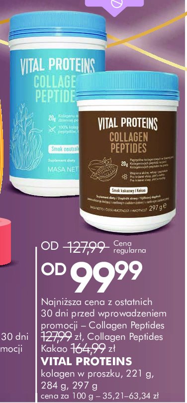 Kolagen w proszku o smaku kakaowym Vital proteins promocja