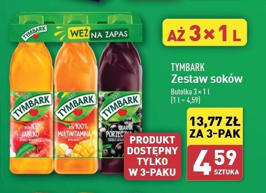 Sok jabłkowy + multiwitamina + nektar czarna porzeczka Tymbark 1936 promocja