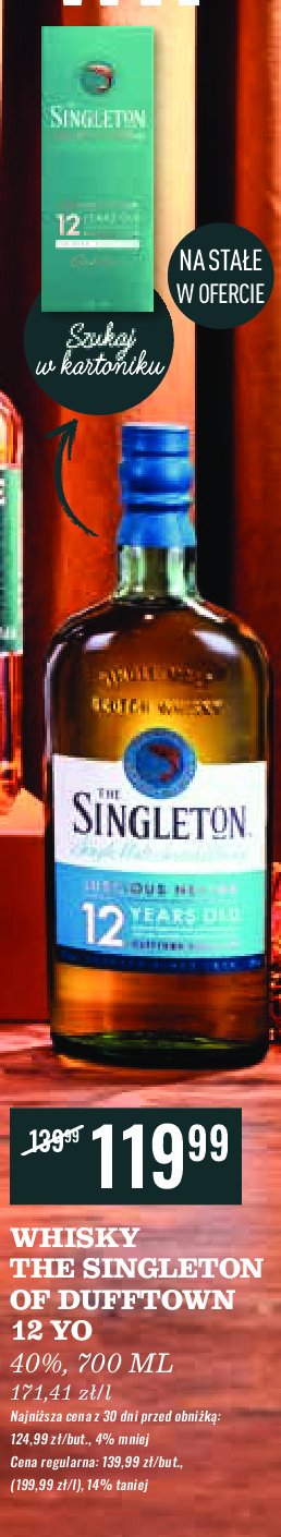 Whisky + karton The singleton 12yo promocja