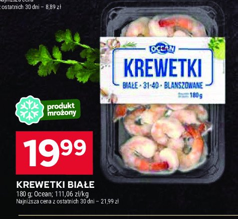 Krewetki vannamei blanszowane 31-40 Ocean (ryby) promocja w Stokrotka