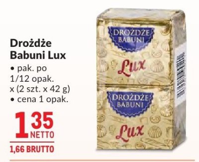 Drożdże Babuni Lux promocja w Makro