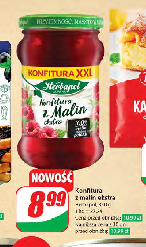 Konfitura z malin ekstra Herbapol promocja w Dino