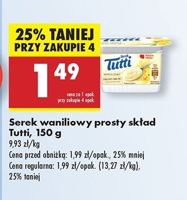 Serek waniliowy prosty skład Tutti promocja w Biedronka