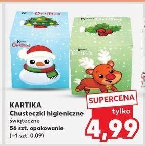 Chusteczki christmas box Kartika promocja w Kaufland