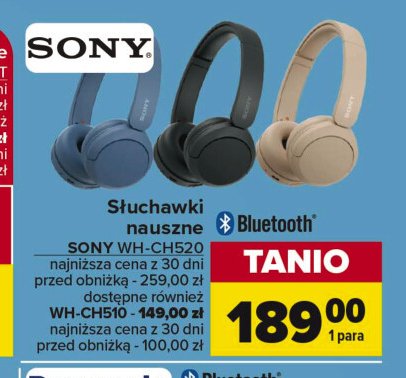 Słuchawki bezprzewodowe wh-ch510 białe Sony promocja