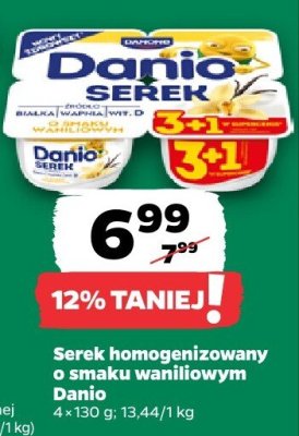 Serek homogenizowany Danio smak waniliowy promocja w Netto