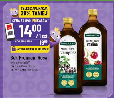 Sok Premium Rosa czarny bez / malina 500 ml promocja w POLOmarket