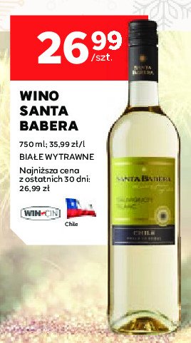 Wino SANTA BABERA SAUVIGNON BLANC promocja w Stokrotka