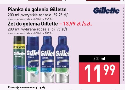 Pianka do golenia sensitive Gillette mach3 promocja