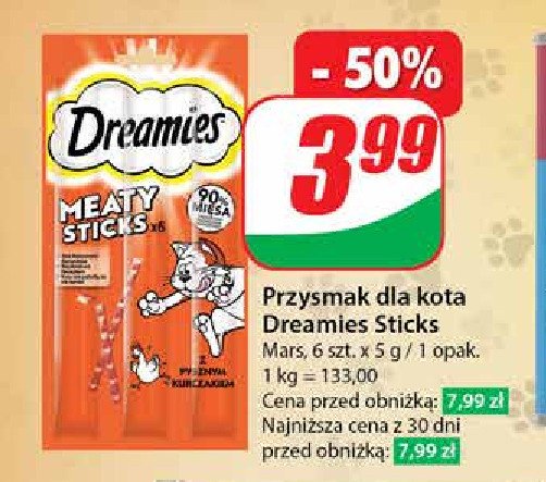 Przysmak dla kota kurczak Dreamies promocja w Dino