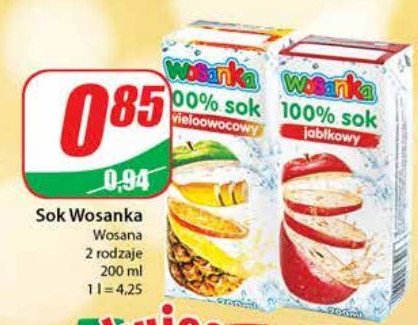 Napój o smaku jabłkowym Wosanka promocja