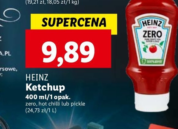 Ketchup zero sugar Heinz promocja