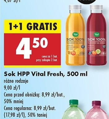 Sok jabłko-jagoda-limonka Vital fresh promocja