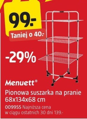 Pionowa suszarka na pranie 68x134x68 cm Menuett promocja w Jula