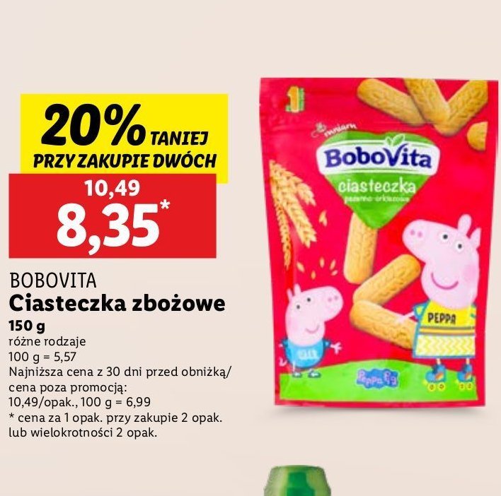 Ciastka pszenno-orkiszowe peppa pig Bobovita promocja w Lidl