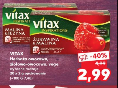 Herbatka burak & truskawka & lubczyk Vitax fruits & vege promocja