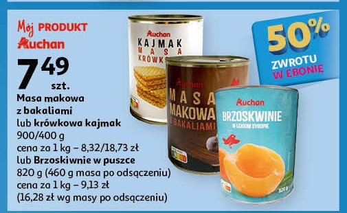 Masa krówkowa kajmak Auchan różnorodne (logo czerwone) promocja w Auchan