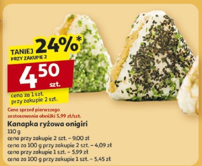 Kanapka ryżowa onigiri promocja w Auchan
