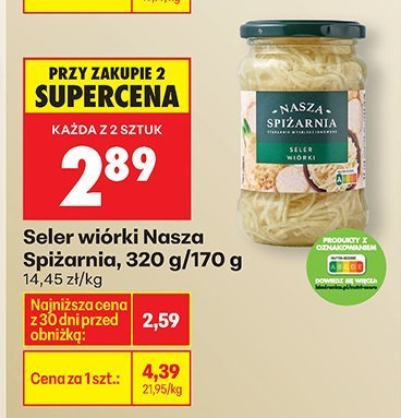 Seler wiórki Nasza Spiżarnia, 320 g/170 g promocja w Biedronka