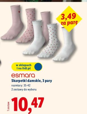 Skarpetki damskie, 3 pary rozmiary: 35-42 promocja w Lidl