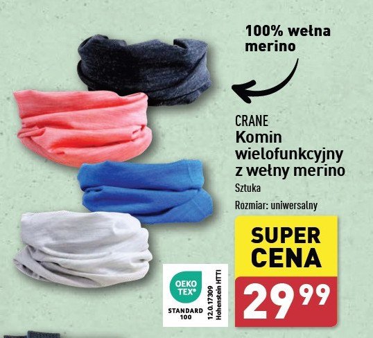 Komin wielofunkcyjny wełna merino CRANE promocja