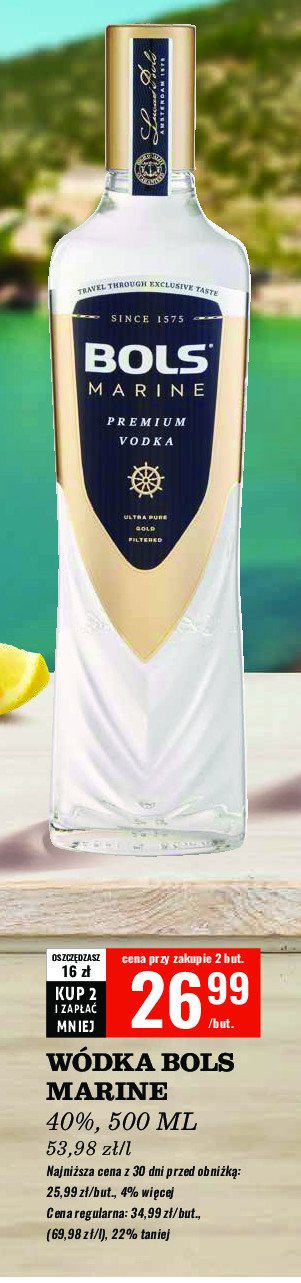 Wódka Bols marine promocja w Biedronka