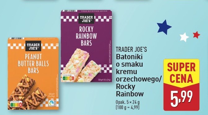 Batony z kremem orzechowym Trader joe's promocja w Aldi