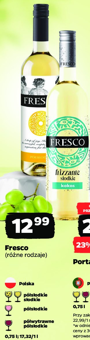 Wino Fresco frizzante kokos promocja w Netto