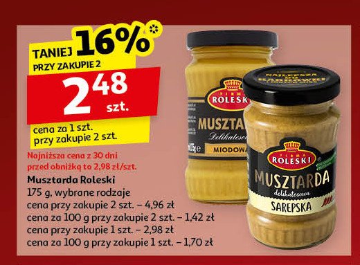 Musztarda delikatesowa sarepska Roleski promocja w Auchan