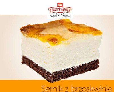 Ciasto Sernik z brzoskwinią Ciastkarnia Natalia i Szymon promocja w TOPAZ