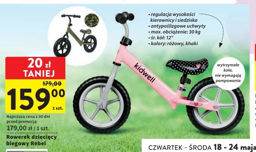 Rowerek biegowy mondi r贸偶owy Kidwell promocja