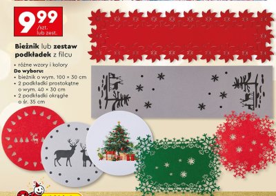 Bieżnik z filcu różne wzory i kolory promocja w Biedronka