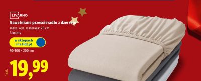 Prześcieradło bawełniane z dżerseju 90-100×200 cm promocja w Lidl