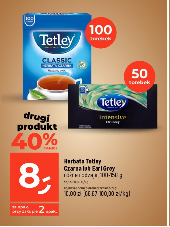 Herbata earl grey Tetley intensive promocja