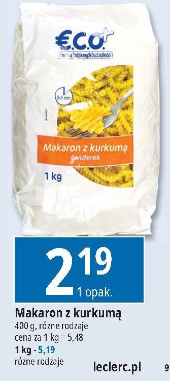 Makaron świderki Eco+ promocja