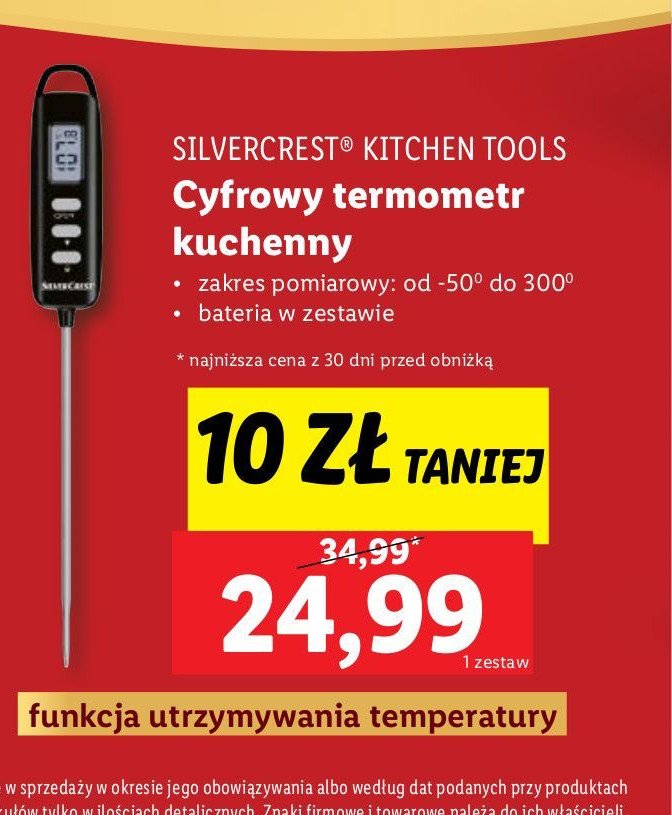 Termometr kuchenny cyfrowy Silvercrest promocja w Lidl