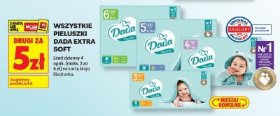 Wszystkie pieluszki Dada Extra Soft DRUGIE ZA 5 ZŁ promocja w Biedronka