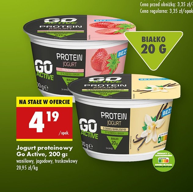 Jogurt proteinowy jagodowy Go active promocja