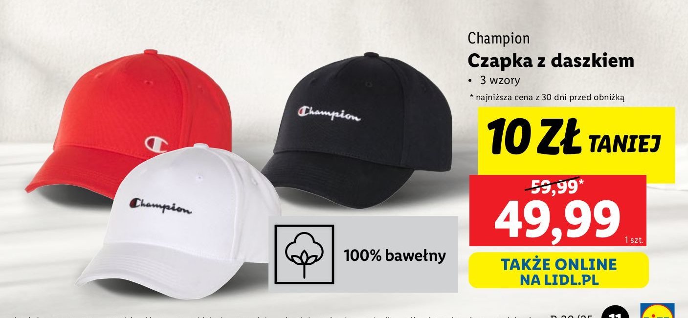 Czapka z daszkiem Champion promocja w Lidl