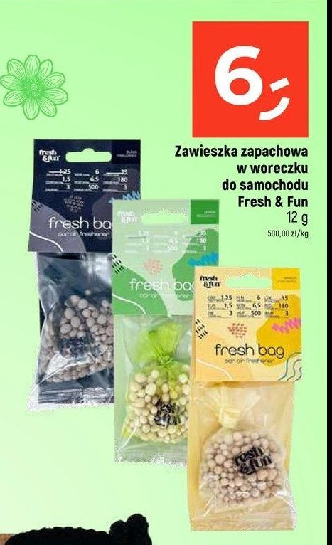 Zapach samochodowy fresh bag green promocja