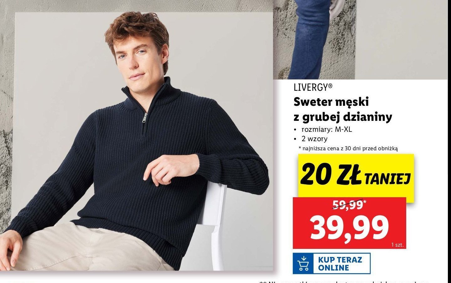 Sweter męski m-xl Livergy promocja