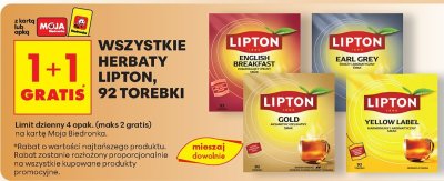 Herbata Lipton English Breakfast 92 torebki promocja w Biedronka