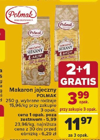 Makaron 4 jajeczny nier贸wno siekany krajanka Polmak promocja