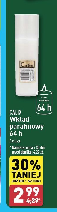 Wkład parafinowy do znicza 64h Calix promocja