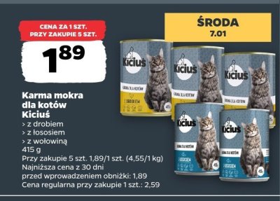 Karma mokra dla kotów z łososiem  promocja w Netto