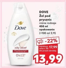 Żel pod prysznic silky velvet Dove promocja w Kaufland