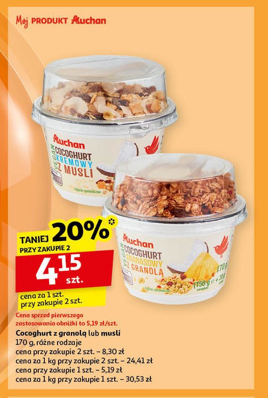 Cocoghurt z granolą Auchan promocja