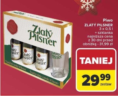 Piwo ZLATY PILSNER 3 x 0,5l promocja w Carrefour